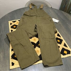 NEW REI Cooperative Olive Green Trailsmith Camp Overalls Women 12 MSRP $89